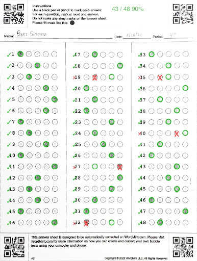 Easy grader interface