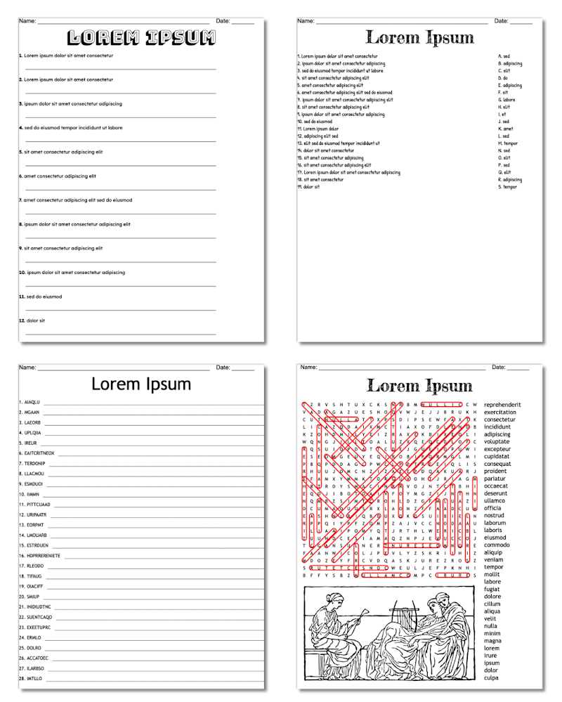 Four different types of puzzles