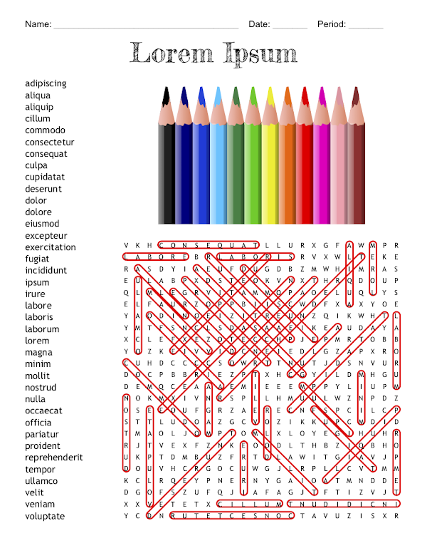 Example word search